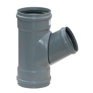 Verloop T-stuk 45° pvc 3x manchet grijs KOMO SN8 250 x 125 x 250 mm