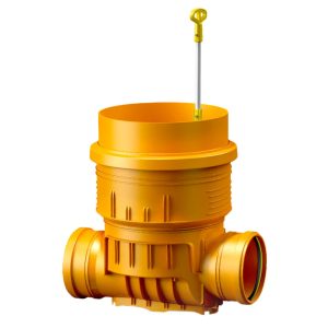 Karmat inspectieput pp met bedienbare rvs afsluitklep 400 mm glad aansluiting 200 mm