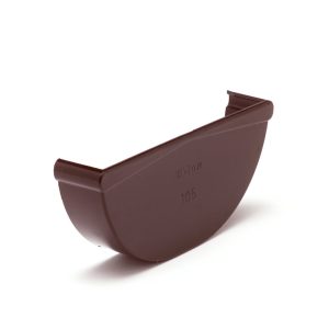 S-lon eindstuk voor mastgoot pvc links/rechts 4" bruin