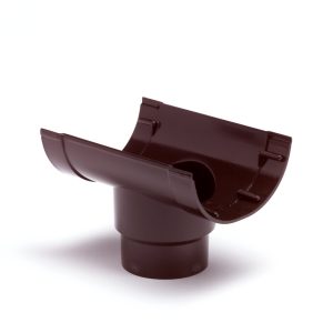 S-lon gootuitloop voor mastgoot pvc 4" uitloop 70 mm bruin
