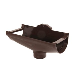Nicoll Techtan Vodalis gootuitloop voor mastgoot pvc centraal bruin 140 mm uitloop 80 mm | Aantal 1
