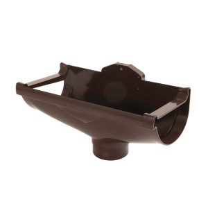 Nicoll Techtan Vodalis gootuitloop voor mastgoot pvc centraal bruin 140 mm uitloop 100 mm | Aantal 1
