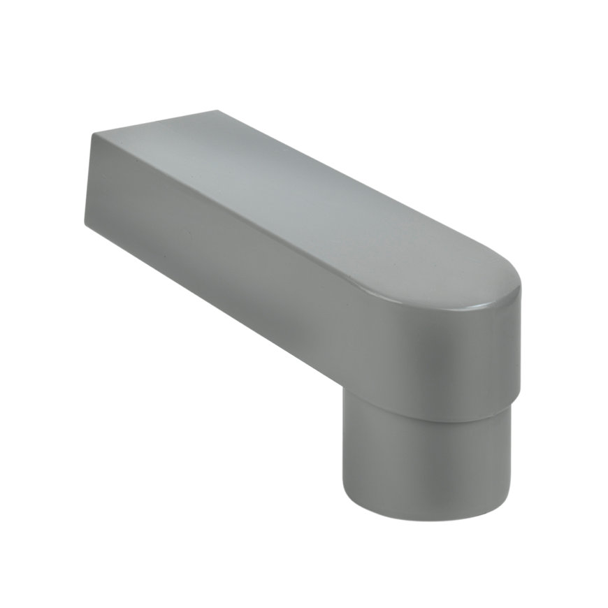Dyka hwa verlengde stadsuitloop pvc model ZZ rechthoekig x ronde uitloop grijs 60x100mm,l=251mm | Aantal 1 - Afbeelding 2