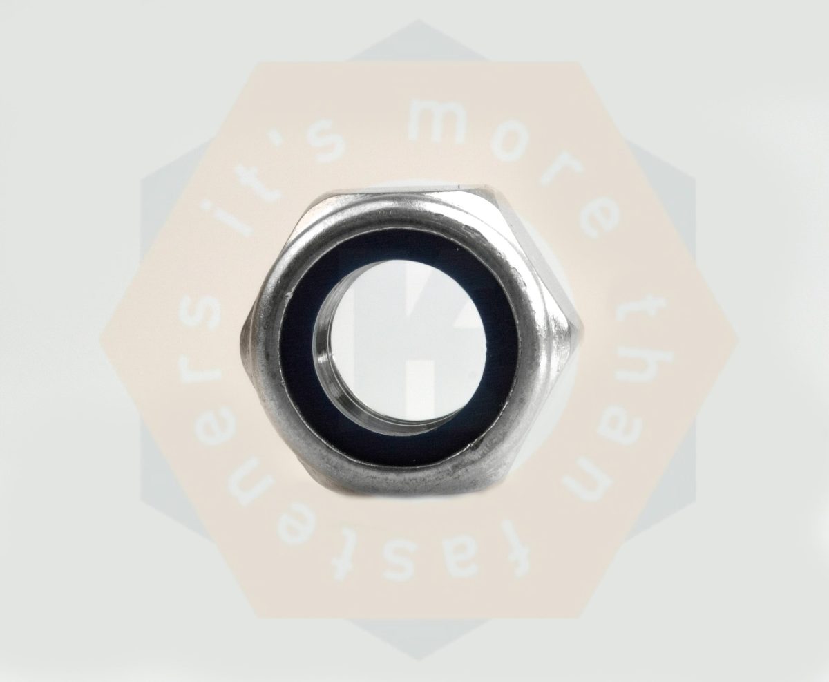 Zelfborgende zeskantmoer met kunststof ring DIN 985 A2-70 Cr3+ verzinkt M 6, aantal in verpakking 1000