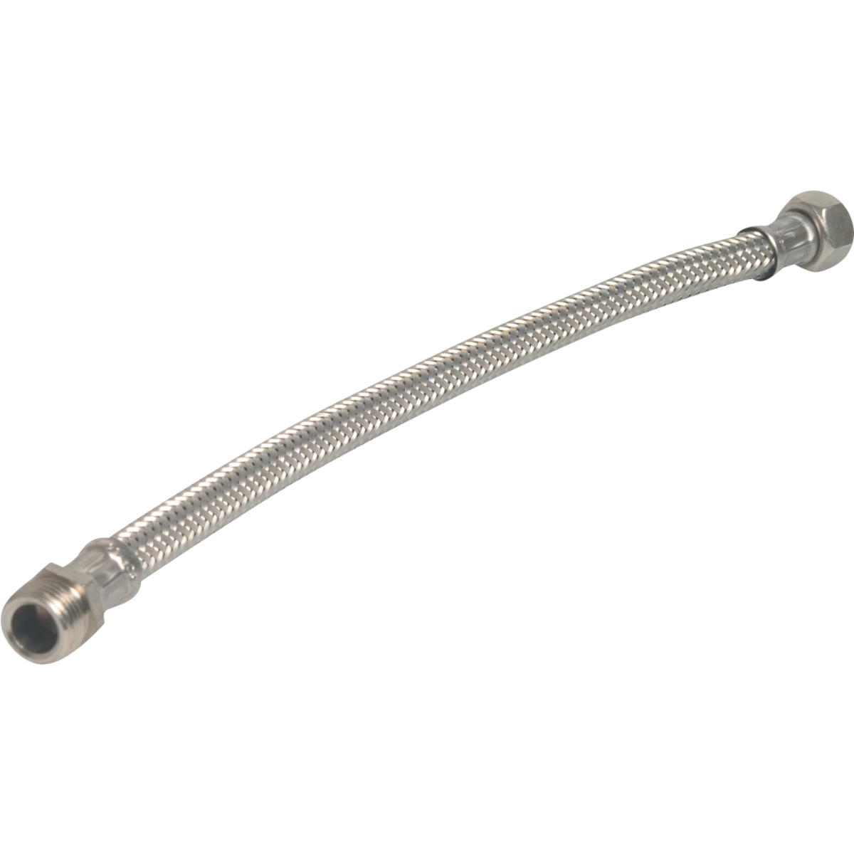 Gevlochten slang recht messing buitendraad