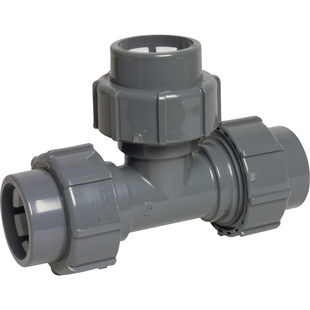 T-stuk 90ø PVC-U knel 4bar grijs