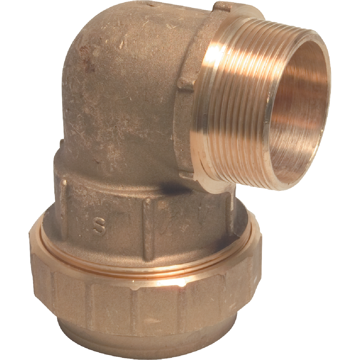 Knie 90§ messing knel x buitendraad