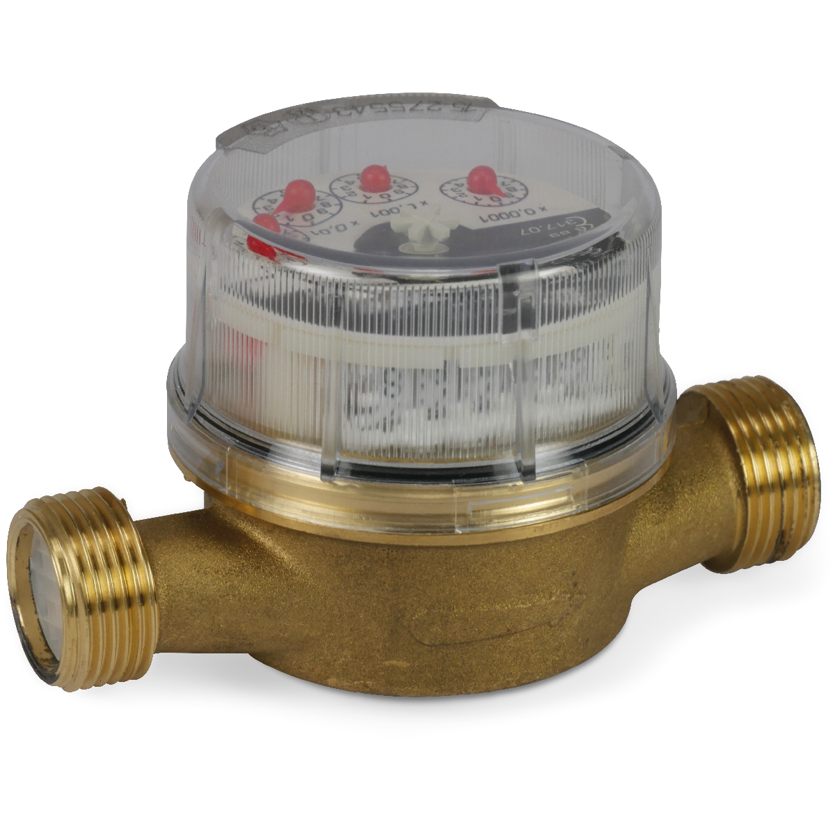 Profec Watermeter droog single jet rood