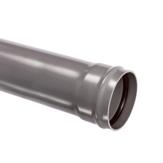Afvoerbuis met aangevormde manchetmof pvc grijs KOMO SN4 l = 1 m 110 x 3