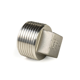 Blindstop 4-kant rvs 316L "lost wax" buitendraad BSP 3/8"