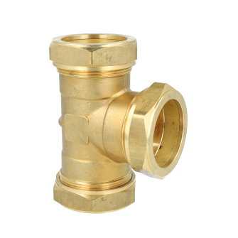 Bonfix T-stuk 90� messing 3x knel Kiwa Gastec QA 54 x 54 x 54 mm