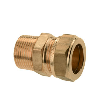 Bonfix draad koppeling messing buitendraad x knel 3/8" x 8 mm