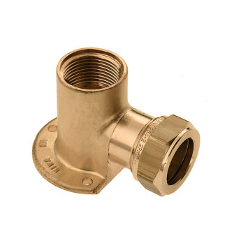 Bonfix muurplaat messing binnendraad x knel Kiwa Gastec QA �" x 12 mm