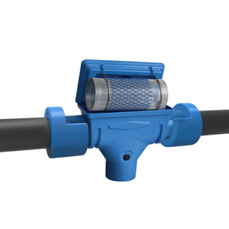 Compact regenwater filter pe blauw ? 110 mm