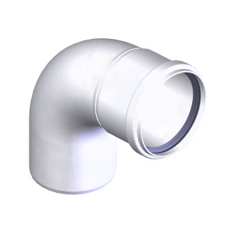 CoxDENS PPs rookgas/lucht afvoerbocht 90� enkelwandig wit 80 mm