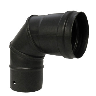 Dinak SW pellets black rookgasafvoerbocht 90� type 433 100 mm