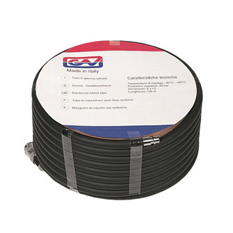 GAV persslang met Orion koppelingen pvc zwart 8 x 14 mm l = 10 m