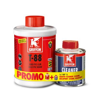 Griffon hard pvc lijm T-88 bus à 1000 ml incl. Griffon cleaner promo pack 250 ml