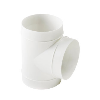 Nedco T-stuk 90� voor keukenventilatie pvc 3x spie ? 125 mm