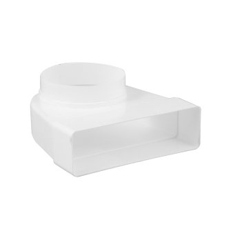 Nedco overgangsstuk voor keukenventilatie pvc mof x spie haaks ? 125 mm / 204 x 60 mm