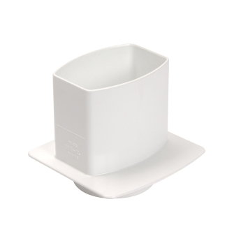 Nicoll Techtan Ovation hwa overgangsstuk pvc met grondplaat inw lijm x spie wit 105 x 76 mm