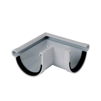 Nicoll Techtan buitenhoekstuk voor mastgoot 90� pvc klem 70 mm lichtgrijs