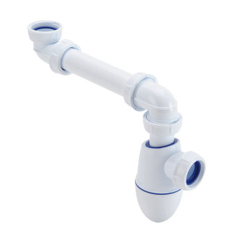 Nicoll bekersifon type Easyphon met afvoerbuis wartel x klem pp wit 1�" x 32 mm
