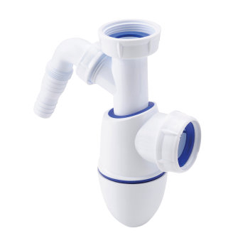 Nicoll bekersifon type Easyphon met vaatwasser aansluiting wartel x klem pp wit 1�" x 40 mm