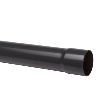 Omniplast drukbuis met aangevormde lijmmof pvc donkergrijs RAL7011 125 x 4