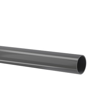 Omniplast drukbuis met gladde einden pvc donkergrijs RAL 7011 40 x 3