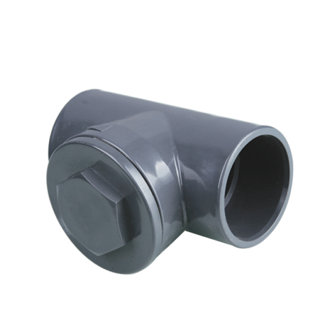 Pimtas terugslagklep pvc T-vorm 2x inwendig lijm epdm 10 bar 50 mm