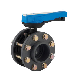 Pimtas vlinderklep pvc incl. kit kraagbus flens bout moer epdm 10 bar 125 mm