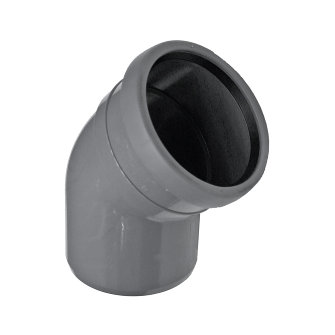 Pipelife Topfit bocht 45� pp manchet x spie grijs KOMO 75 mm