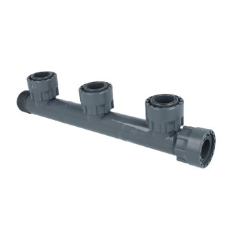 Rain waterverdeler met o-ring pvc 3 aftakkingen 1x buitendraad / 4x binnendraad 12 bar 1"