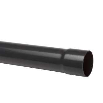 Recypipe 3-l afvoerbuis met aangevormde lijmmof pvc zwart l = 5 m 110 x 3