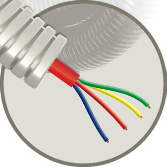 Snelflex voorbedrade flexibele buis met brandalarmkabel 16 mm YR-mb rood 4x 0