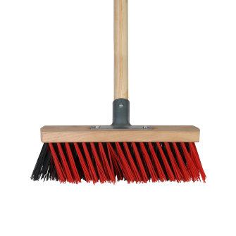 Talen Tools X-bezem voor buiten kunststof haren 30 cm rood/zwart steel 140 cm