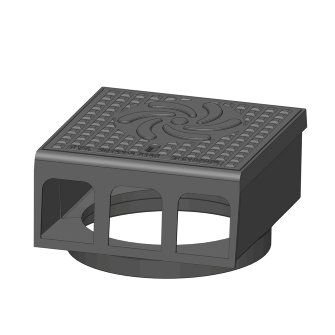 Trottoirkolk kop type BST 3535M waaiermotief gietijzer B125 350 x 350 mm