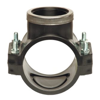 Unidelta aanboorzadel pp 1x bi.dr. zwart verstevigingsring incl. bouten en moeren 200 mm x ?"