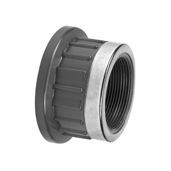 VDL inlegdeel voor kogelkraan pvc-u rvs binnendraad met versterkingsring 4"