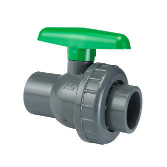 VDL kogelkraan pvc-u 2x inwendig lijm / 1x wartel viton 16 bar 63 mm