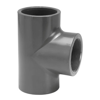 VDL schroef T-stuk 90� pvc-u 2x inwendig lijm / 1x binnendraad 10 bar 16 mm x 3/8" x 16 mm