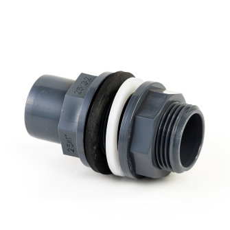 VDL tankdoorvoer type A pvc-u inwendig lijm x buitendraad epdm 32 mm x 1�"