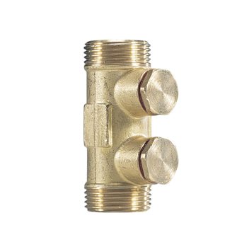 Watts keerklep messing 2x buitendraad EA beveiliging type S incl. aftap + controlenokken 2�"