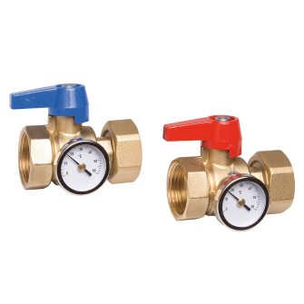 Watts kogelkraanset met thermometer messing type KH 1"