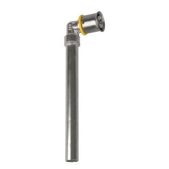 Wavin Tigris overgangs knie 90� gas messing vertind rvs pers x spie type M1 hnbr 20 x 15 mm