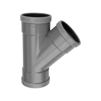 Wavin Wafix T-stuk 45° pvc 3x manchet grijs KOMO SN4 160 mm
