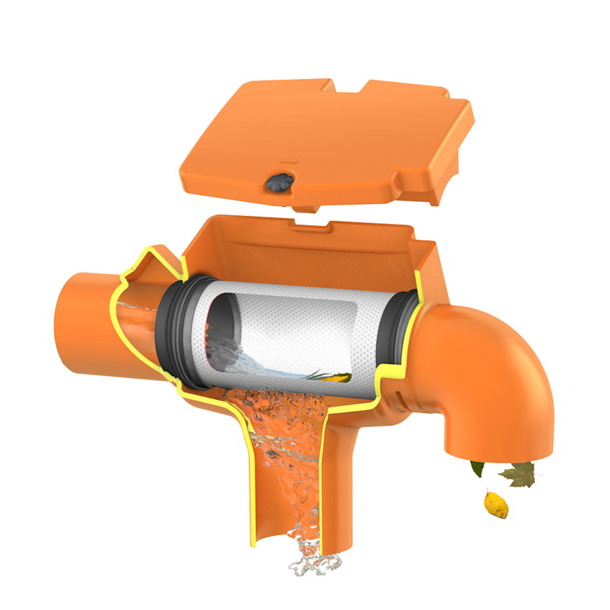 Garantia regenwater filter voor Li-Lo regenwatertank oranje Ø 110 mm