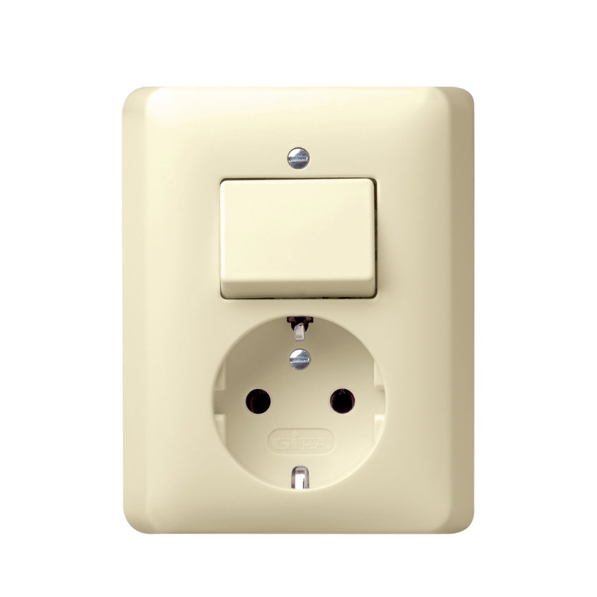 Gira combinatie schakelaar/wcd Standaard 55 met RA wissel crème