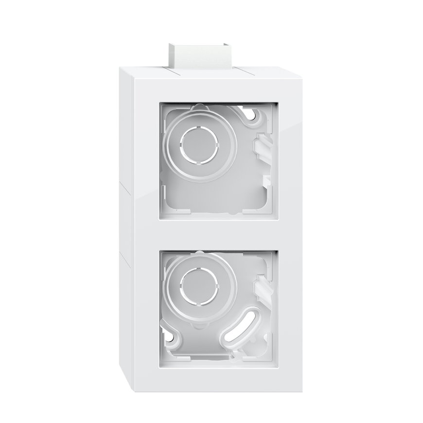 Gira opbouwbak compleet met afdekraam en adapter K/P25 E2 2-voudig wit